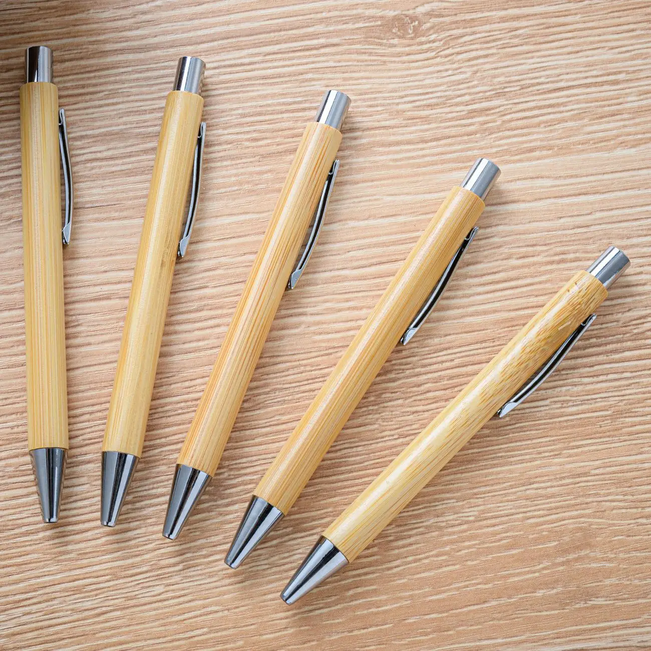 50PCS  Creative Press Bamboo Pen Wholesale Business Gifts Bamboo Wood Ball Pen Spot Bamboo Ball Pen