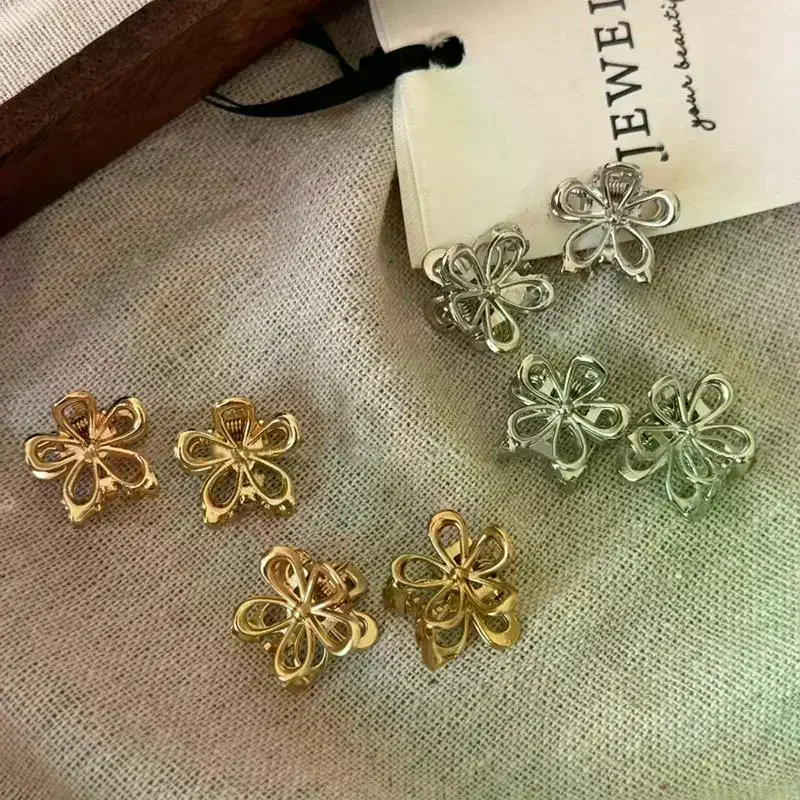 10pcs Mini Metal Hair Claw Clip Gold Silver Flower Butterfly Small Shark Clips Ins Korean Headwear For Women Hair Accessories view 2