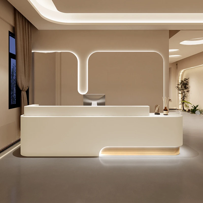 

Simple Beauty Salon Cashier Barber Shop Medical Clothing Bar Table Mini Market Paint Reception Desk Office Furniture Yoga