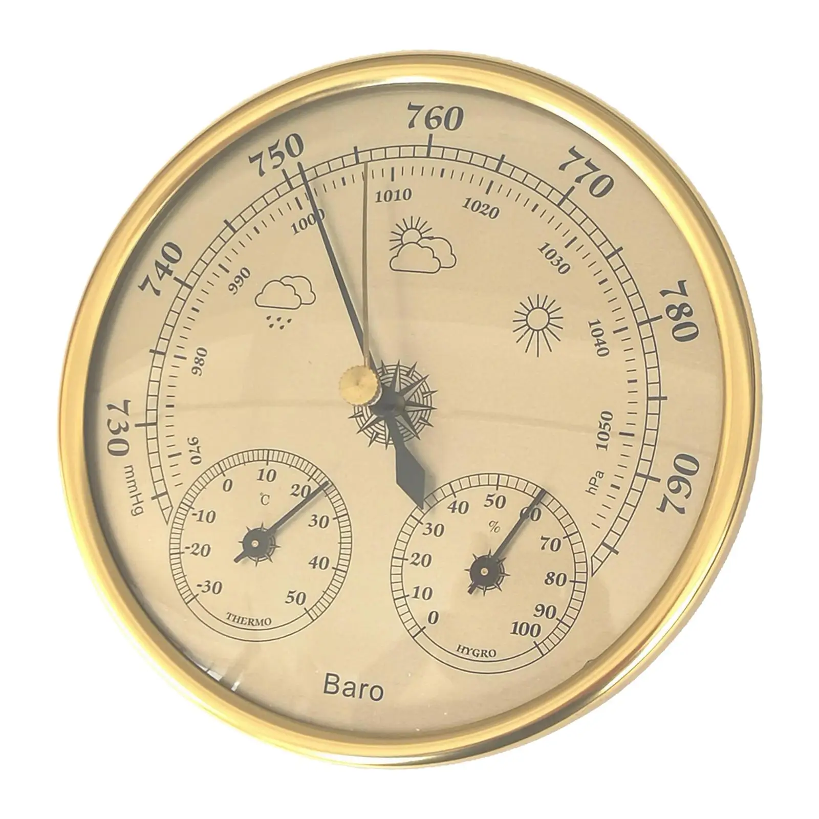 Precision 3 in 1 Barometer, Weather Station Barometer Thermometer Hygrometer for Indoor and Outdoor Use Humidity Meter