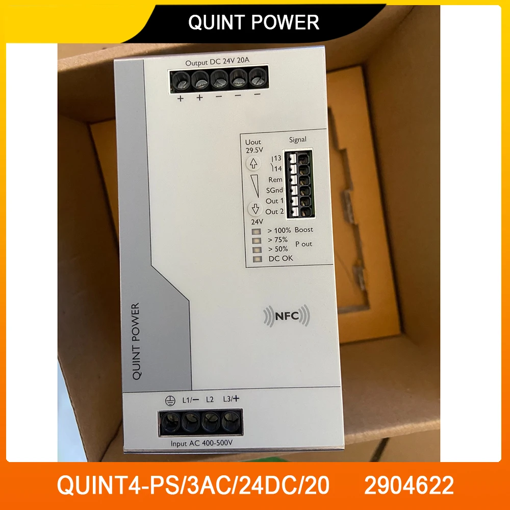 

New For Phoenix QUINT4-PS/3AC/24DC/20 2904622 QUINT POWER (Replace:2938727) 24VDC/20A Switching Power Supply High Quality