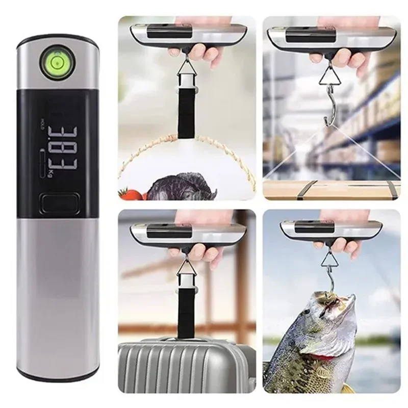 Portable LCD Digital Luggage Scale Hanging Scale Travel Weighs Scale With Tape Measure Home Multifunctional Electronic Scale