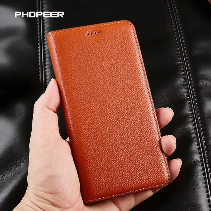 

Luxury Genuine Leather Case for Tecno Spark 40 30 20 10 9 8 7 6 C Pro Plus 4G 5G Air Little Litchi Texture flip Phone Case