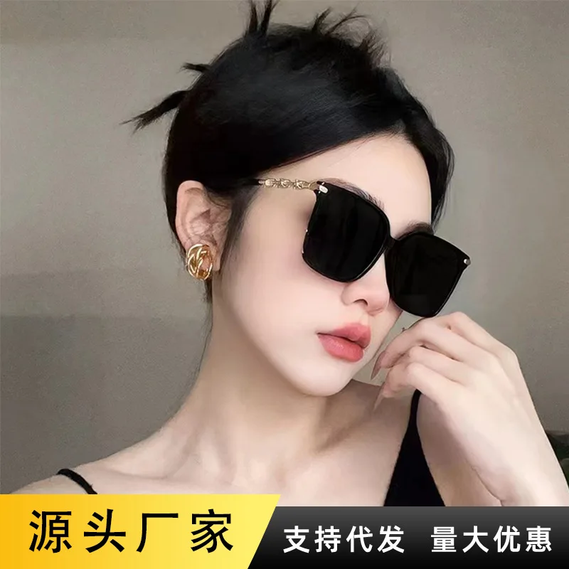 Euramerican Fashion Anti-UV400 The Square/Round Face Looks Thin Female Eyeglasses Womens Square Style Sunglasses Gradient Lens