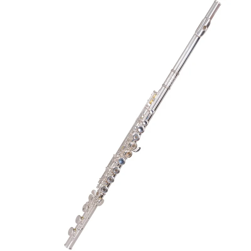 Flute Instrument Copper Wholesale Flute Plated Silver OEM Wood Open and Closed Hole Dual Use 16 Hole C Tune White Key 16 700mm