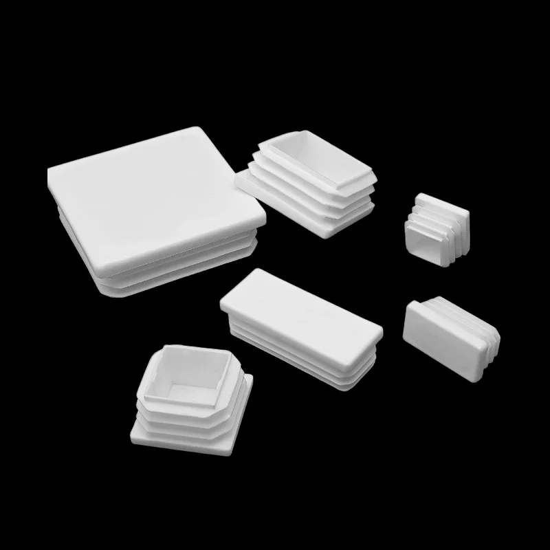 White Plastic Square/Rectangular Pipe Plug Blanking End Cap Anti-slip Table Chair Foot Cover Square Tube Plug