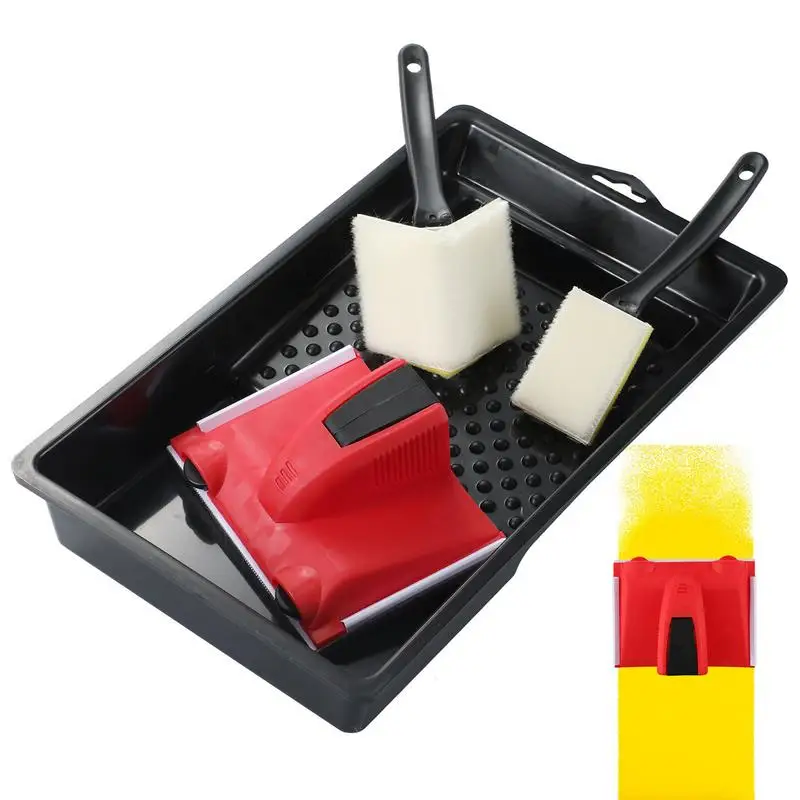 Outils de peinture de bord avec tampon de retouche, petit outil de peinture d'angle, outil de bord de coupe pratique, 4 pièces