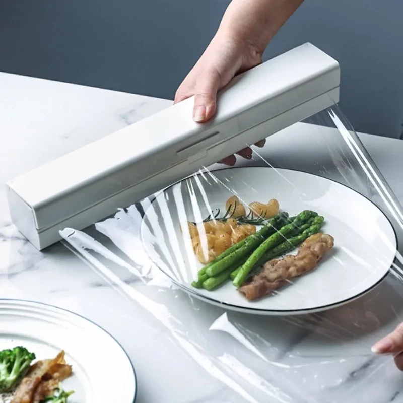 

Plastic Wrap Dispenser Kitchen Tools Cling Food Wrap Cutter Dispenser Film Cutter Storage Holder Kitchen Accessories Cling Wrap