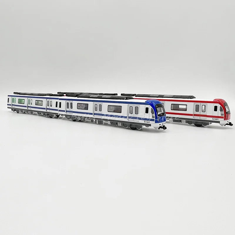 Diecast Metal Train Model Toy City Subway Replica Pull Back With Sound & Light For Child Gifts