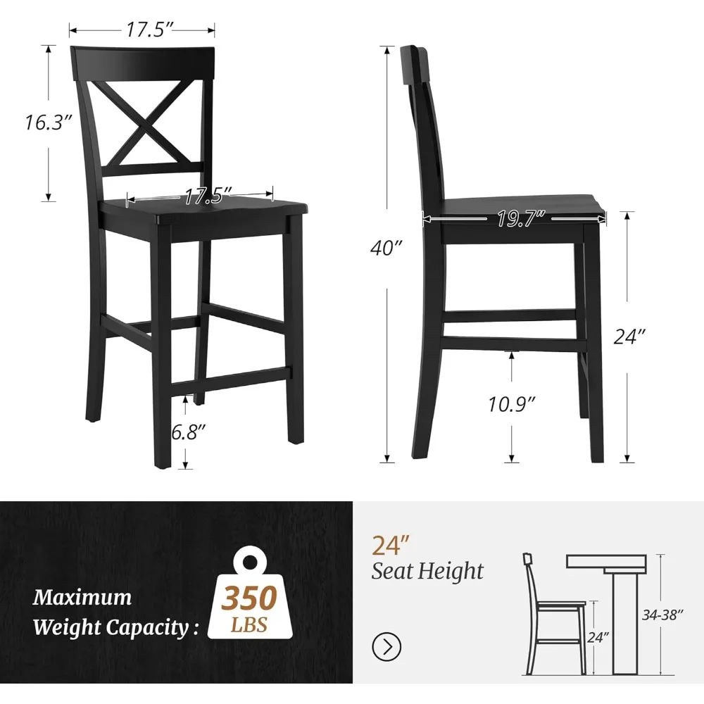 Height Bar Stools Set of 4, 24