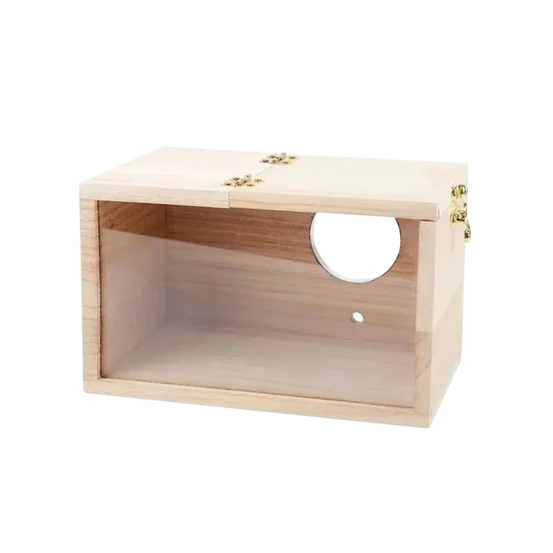 

Деревянный домик для птиц New Wood Bird House, ящик для разведения птиц, декоративный ящик для разведения попугаев, деревянный ящик для разведения попугаев типа «Тигровая кожа», большой и средний размеры.