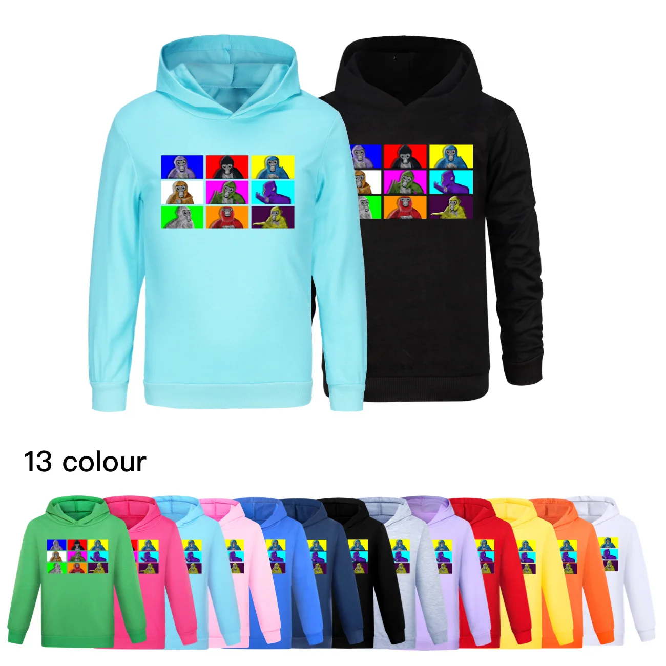 

Game Gorilla Tag Hoodie Kids Cartoon Monkeys Hoodies Children Long Sleeve Coats Toddler Girls Casual Outerwear Boys Sweatshirts