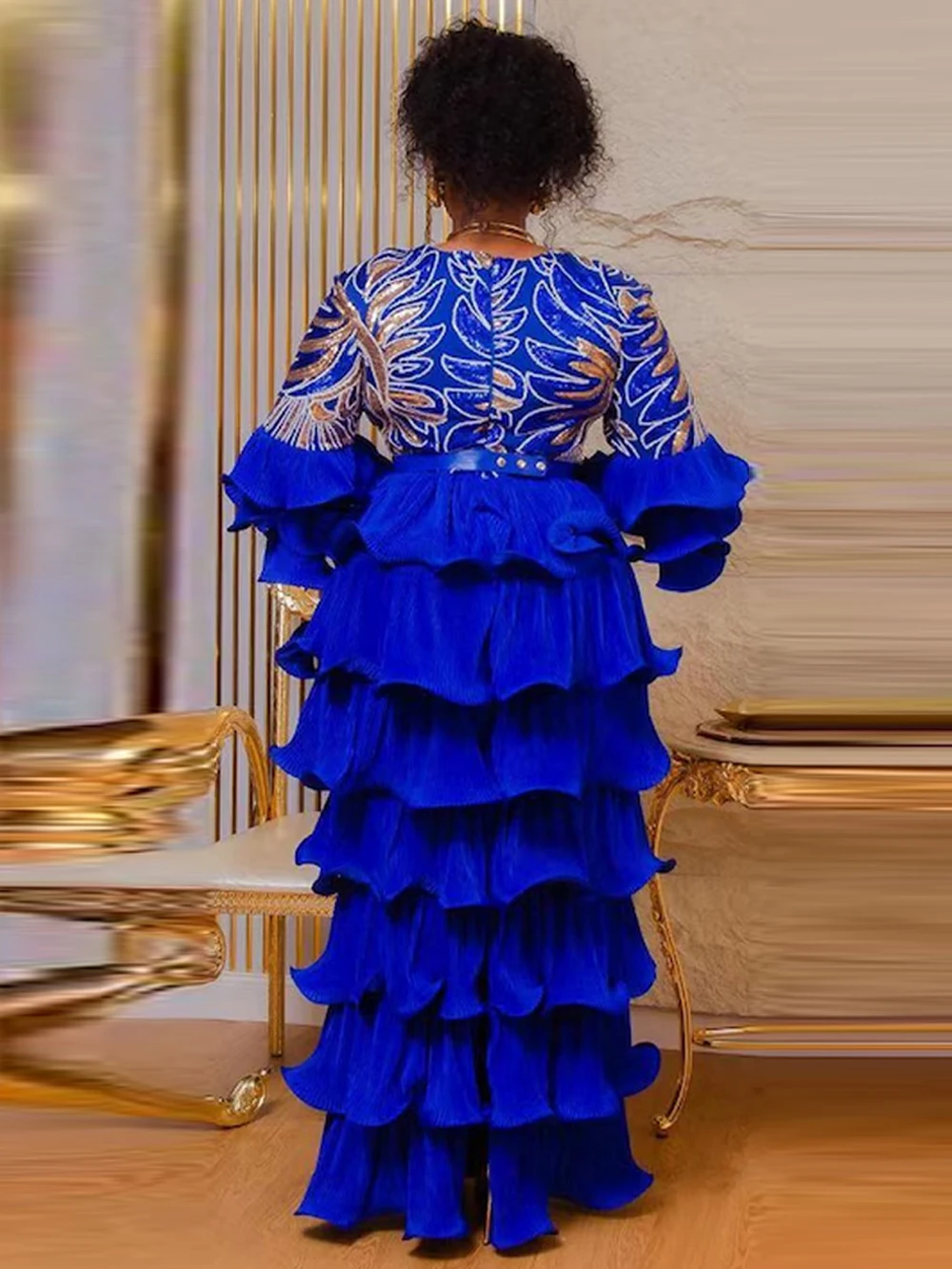 Pailletten Ruche Lange Jurken Voor Vrouwen 2023 Herfst Kleding Afrikaanse Dashiki Gewaden Bruiloft Verjaardag Prom Avondjurken Luxe Jurk