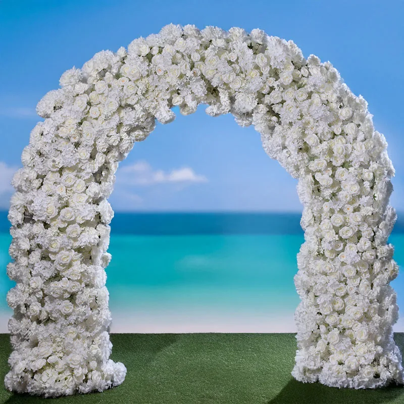 

Artificial Cherry Blossom U Shaped Arch Decoration Double Sided Embroidered Ball Flower Arrangement Wedding Stage Decoration