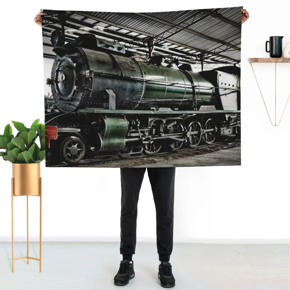 

Steam Locomotive 'Greenmount' No. S 549 Throw Blanket Cozy Throw Blanket Birthday Gift for Him Her