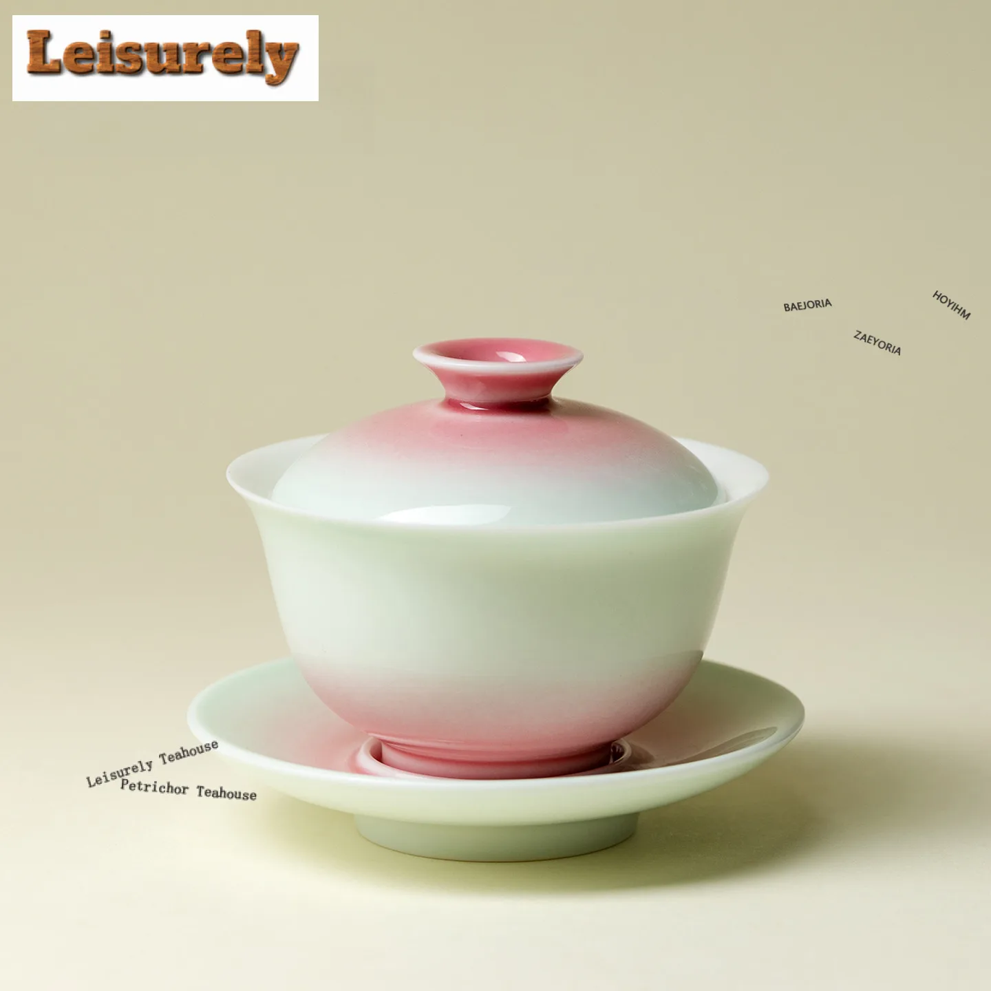 130ml Gradient Shadow Powder Gaiwan Retro Tea Tureen Tea Bowl With Lid Kit Tea Making Cover Bowl Tea Services Supplies Ornaments