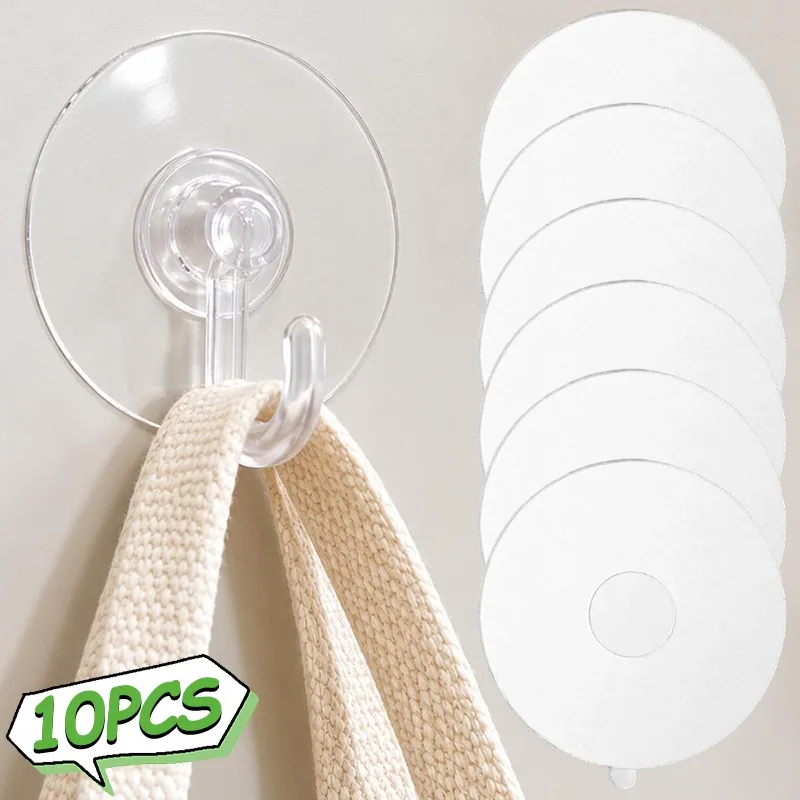 1/10Pcs Transparent Suction Cup Adhesion Pad Hollow Round Wall Mount Support Disc PVC Base for Hooks Shelves Tile Glass Mirror