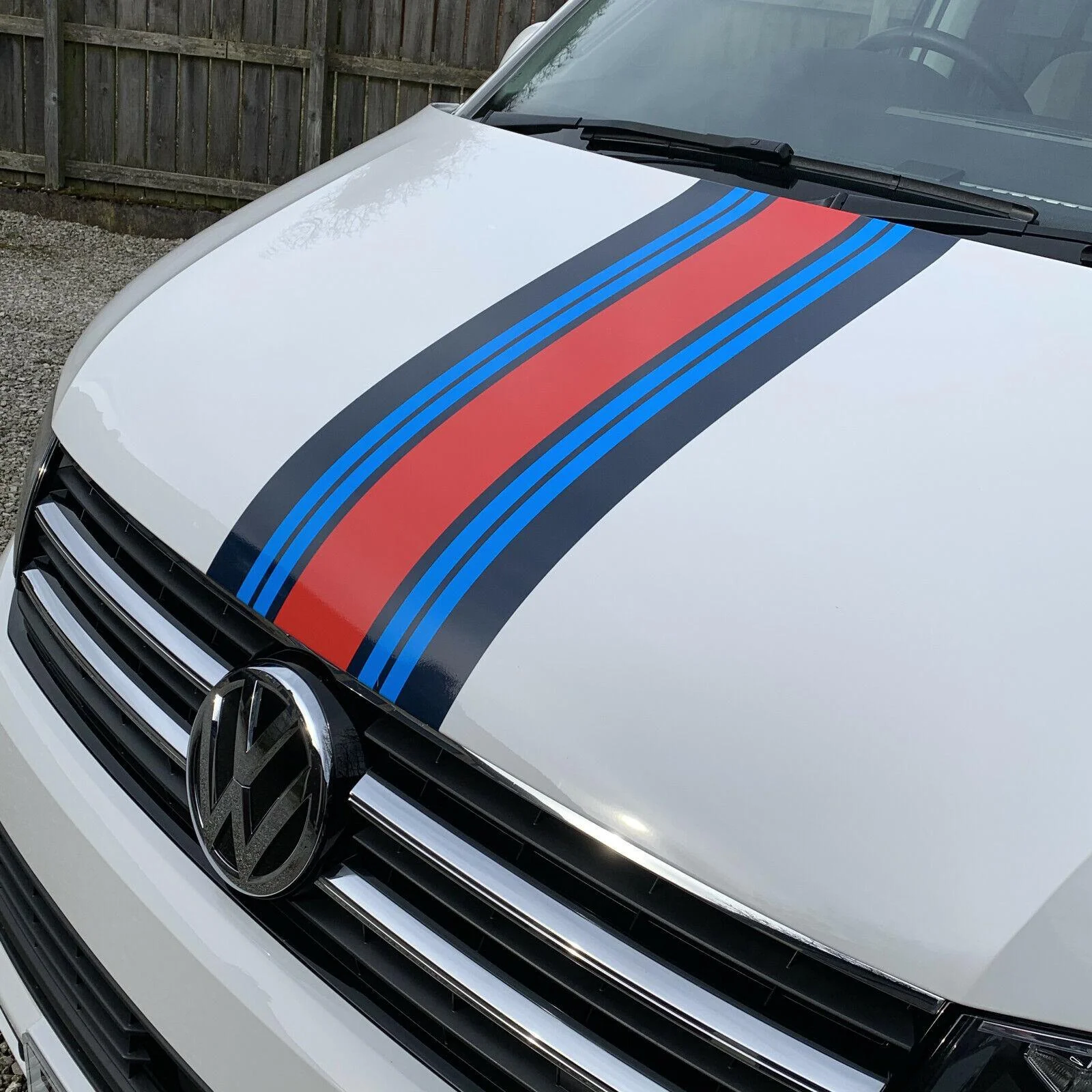 For MARTINI Bonnet STRIPE sticker ideal for campervan Van Transporter T4, T5 , T6