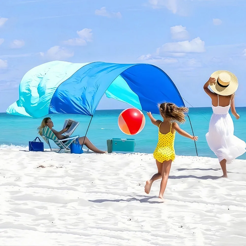 

500x300cm Wind-Resistant Beach Canopy - Quick Setup UV Sun Shelter, Lightweight & Portable for Seaside & Camping