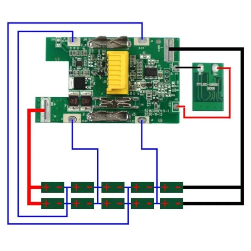 Caja de batería de litio BL1850 para Makita, indicador de batería LED de 18v, Kit de repuesto Bsm, Pcb Power, inalámbrico, BL1860