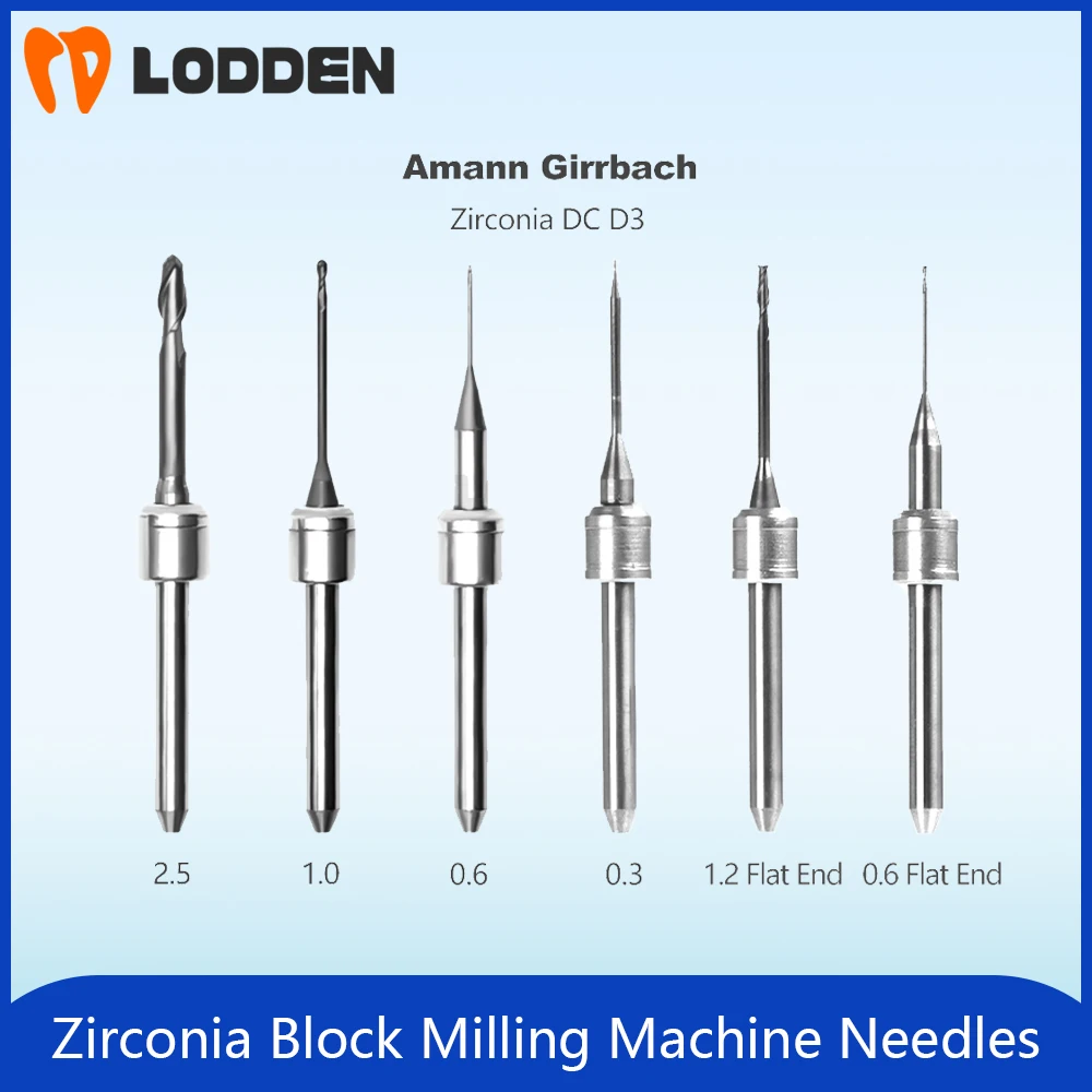 Lodden Dental  Zirconia Block Milling Machine Needles Milling Burs Cutting Diamonds Material Dentistry Supplies 0.6 1.0 2.0 D4