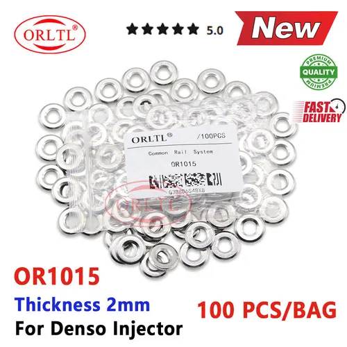 100 piezas de arandela de boquilla de inyector diésel de 2 mm para DENSO TOYOTA HILUX PRADO 3.0L D4D 095000-8290 095000-6250