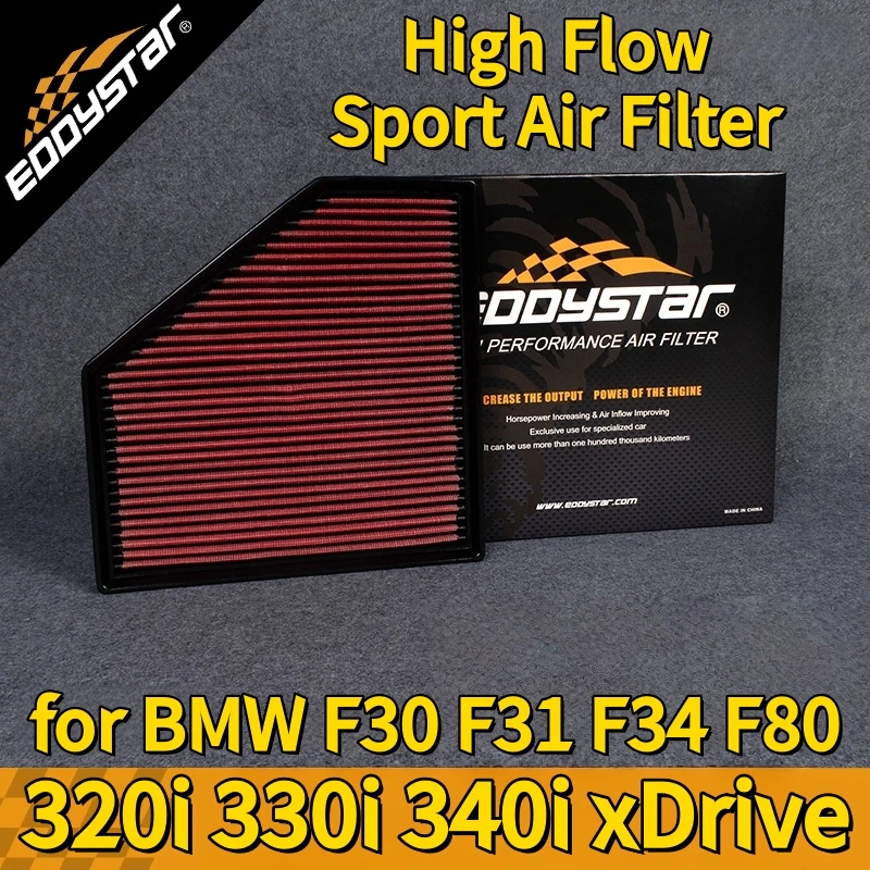 

Спортивный воздушный фильтр с высоким расходом для BMW F30 F31 F34 F80 320i 330i 340i xDrive, моющиеся гоночные впускные фильтры