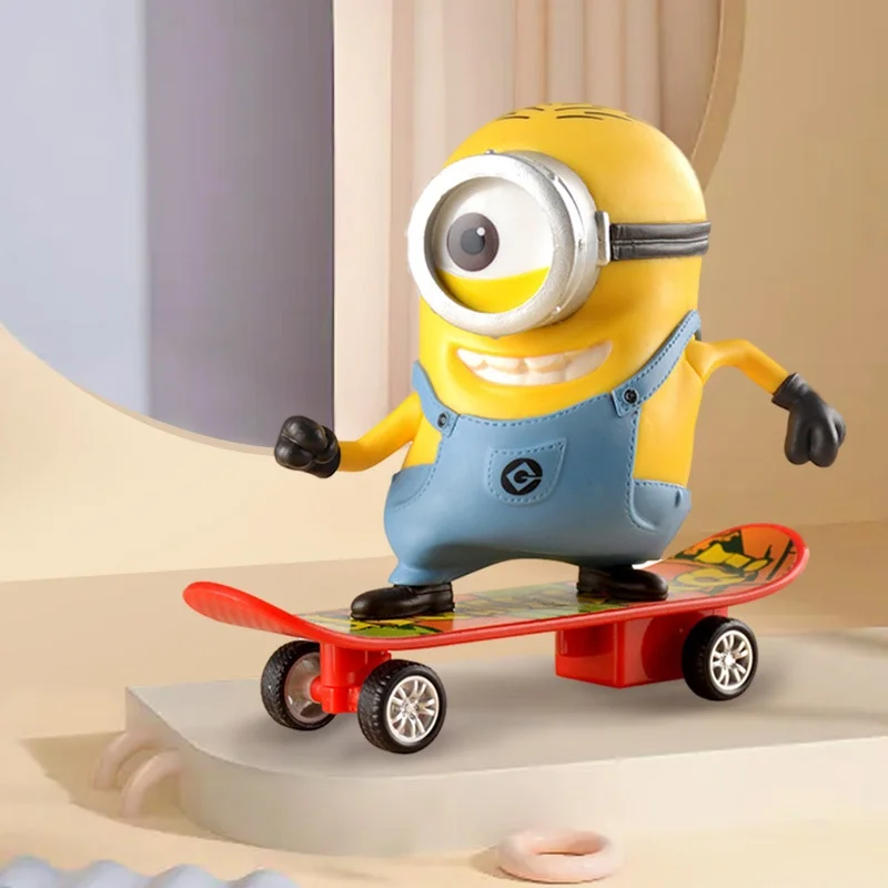 Cute Minions Movie Characters Doll Toys Car Phonate Stewart Pull-back Vehicle Inertance Scooter Christmas Birthday Gift In Stock