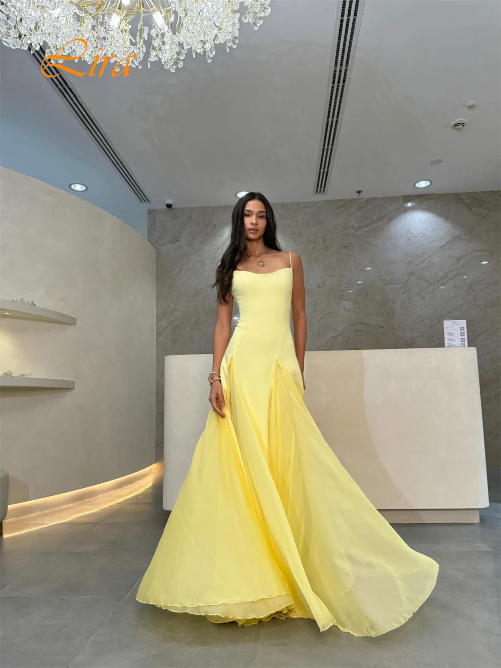 

Customized Elegant Spaghetti Straps Evening Dress and Simple Chiffon Cocktail Dresses and Classic Sleeveless Celebrity Gowns