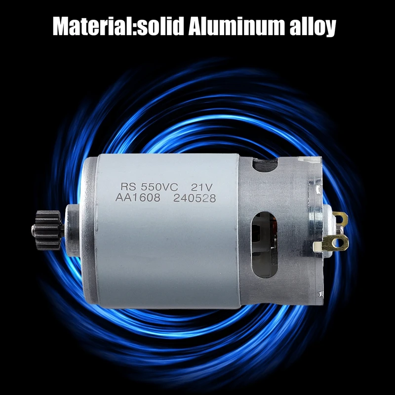 Motor de CC RS550 de 21V, engranaje de 14 dientes y 9,5 Mm para Mini motosierra, Motor eléctrico, taladro, accesorios de herramientas eléctricas recargables