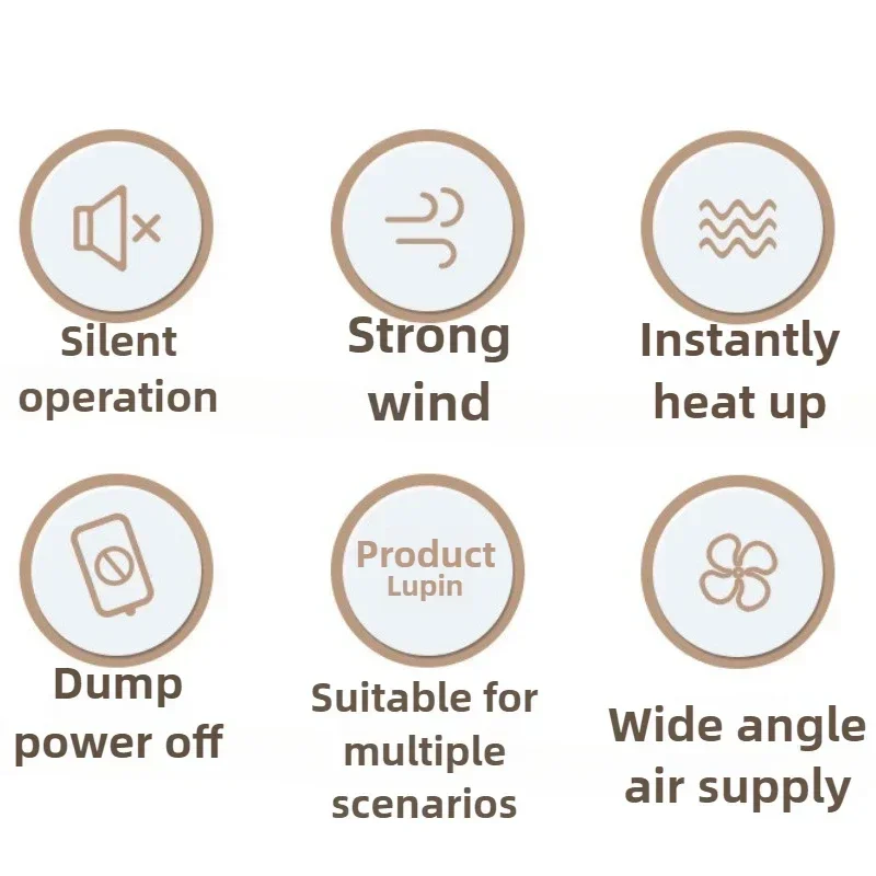 

200V Household Electric Heater Low Noise Overheating and Power Failure Small Office Heater Energy-saving Heater Bathr
