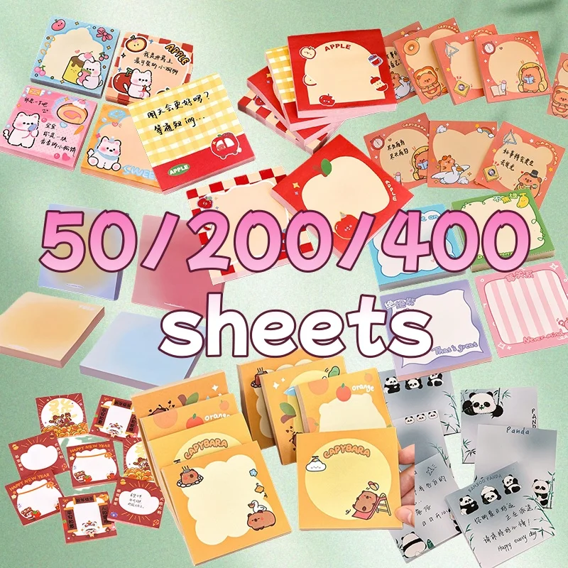

Sticky Notes Cute Capybara Notes Student Stationery Memo Pads 50/200/400sheets for Office School Home Work