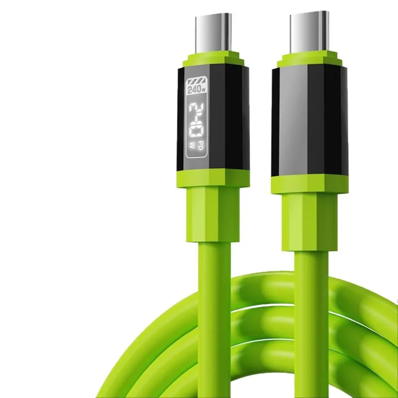 PD240W Super Fast Charging Type C TO Type C Silicone Cable for Samsung IPhone8-17 Pro Xiaomi 17 Quick Quick Charging Cable