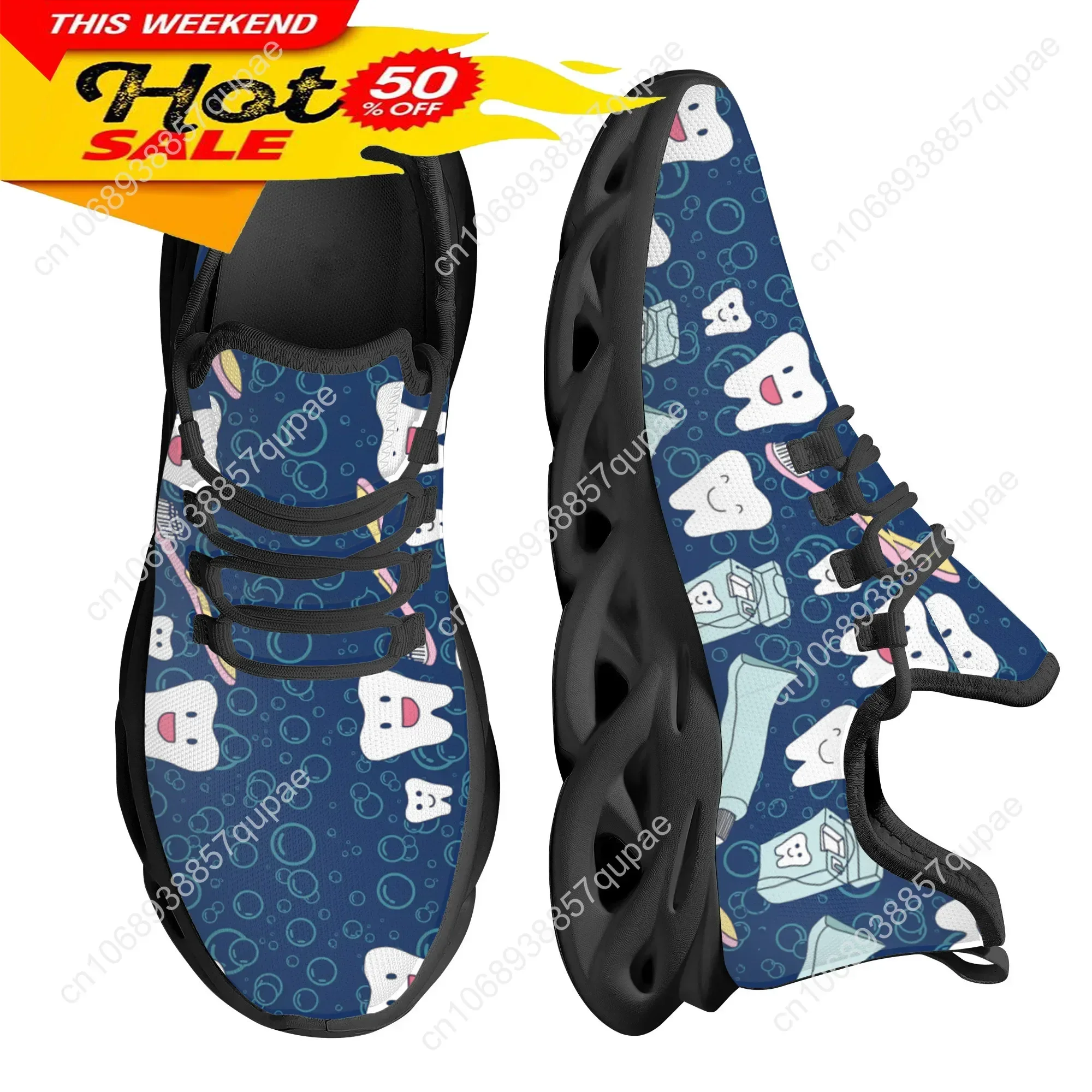 Cartoon Tooth Dentist Breathable Ladies Flats Sneakers Shoes Mens Sports Shoes Fashion High Quality DIY Sneaker Custom Made Shoe
