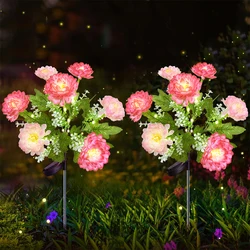 7 Heads Outdoor Solar Simulation Snow Lotus Flower Lights Waterproof Lamp For Patio Lawn Garden Holiday Party Decoration Flower