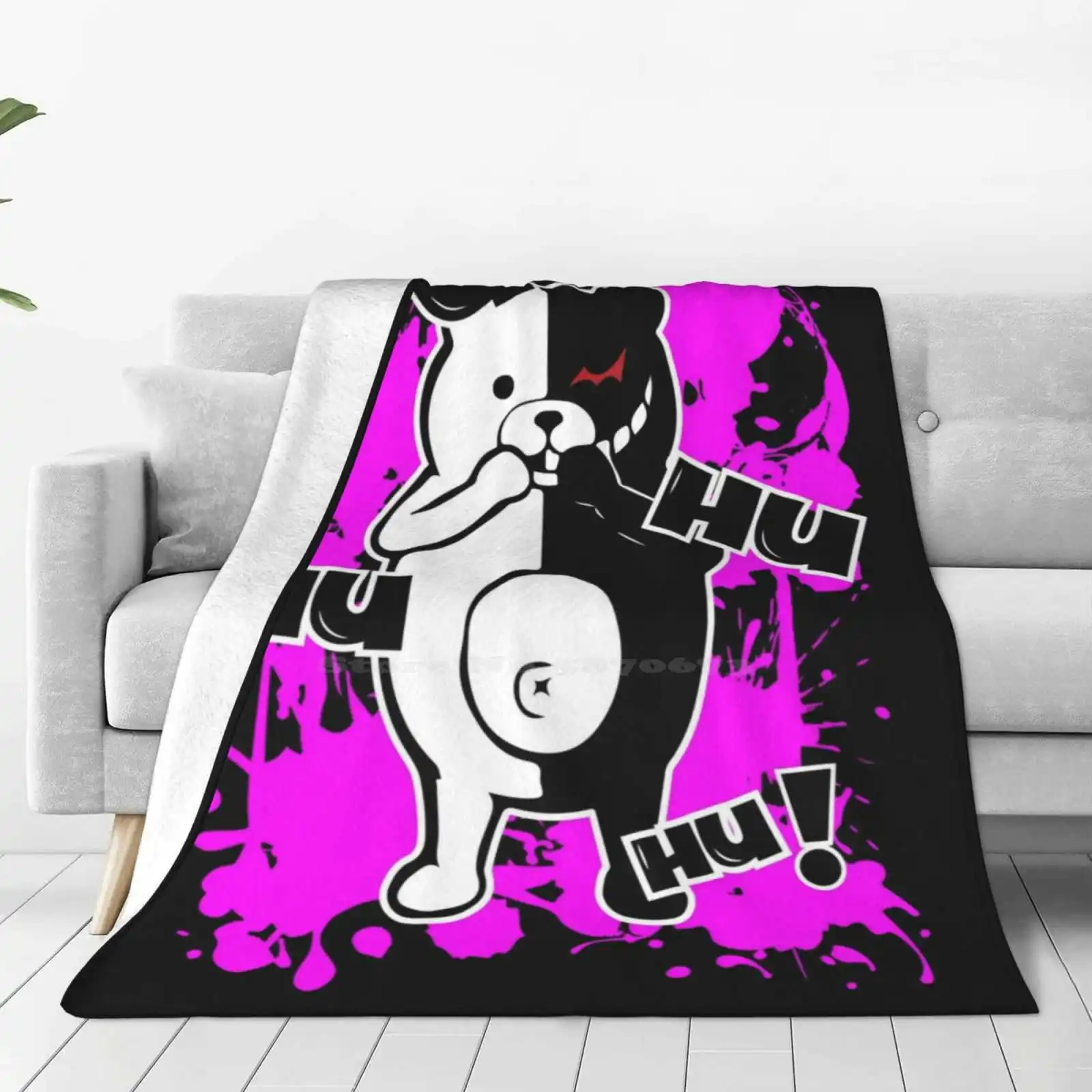 Monokuma Danganronpa-Puhuhuhu Creative Design Light Thin Soft Flannel Blanket Danganronpa Monokuma Junko Enoshima Despair Hope