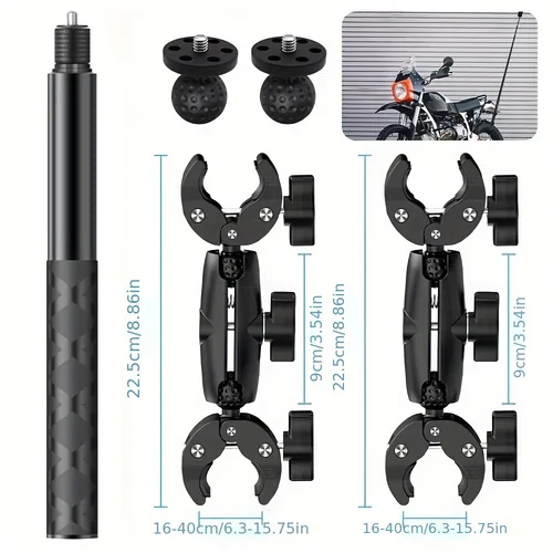 Imagen 1 del producto Palo de Selfie para montaje en bicicleta de motocicleta Insta360 x2 x3 x4 x5, Kit de accesorios para manillar monopié de motocicleta Insta 360 x2 x3 x4 x5