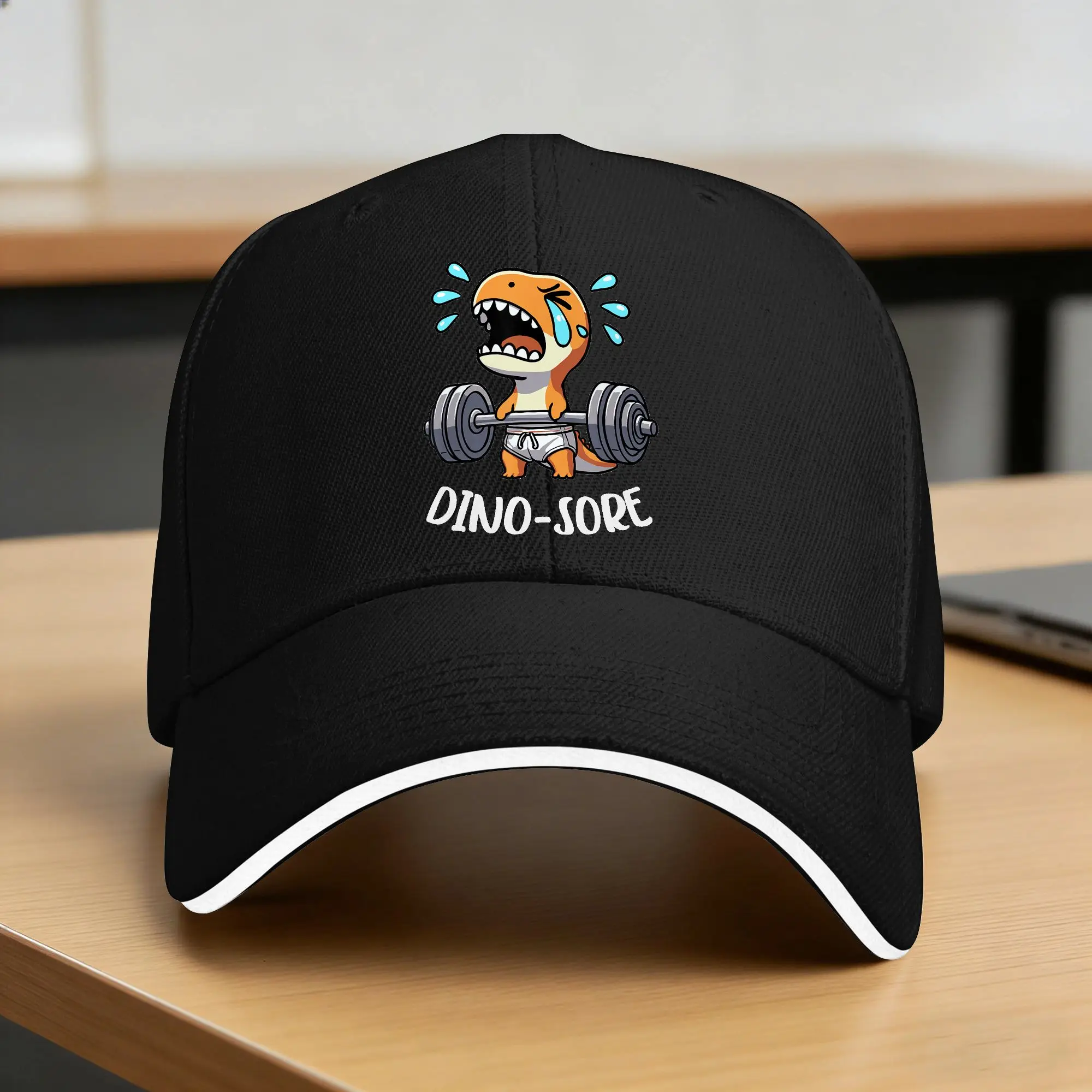 Dino Sore Gym Lifting Weights Fitness Workout Dino Saur Gym Sun Baseball Cap  Summer Classic Hip Hop Hats Fishing Baseball Caps