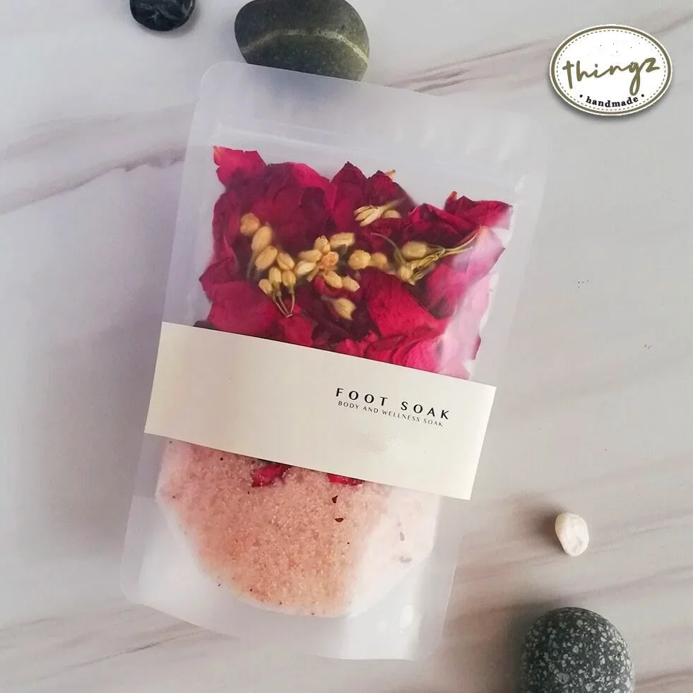 bath Salt Red Salt Pakistan Rose spa salts flower bath scrub himalayan salt rock bath salts with dried flowers spa pedicure