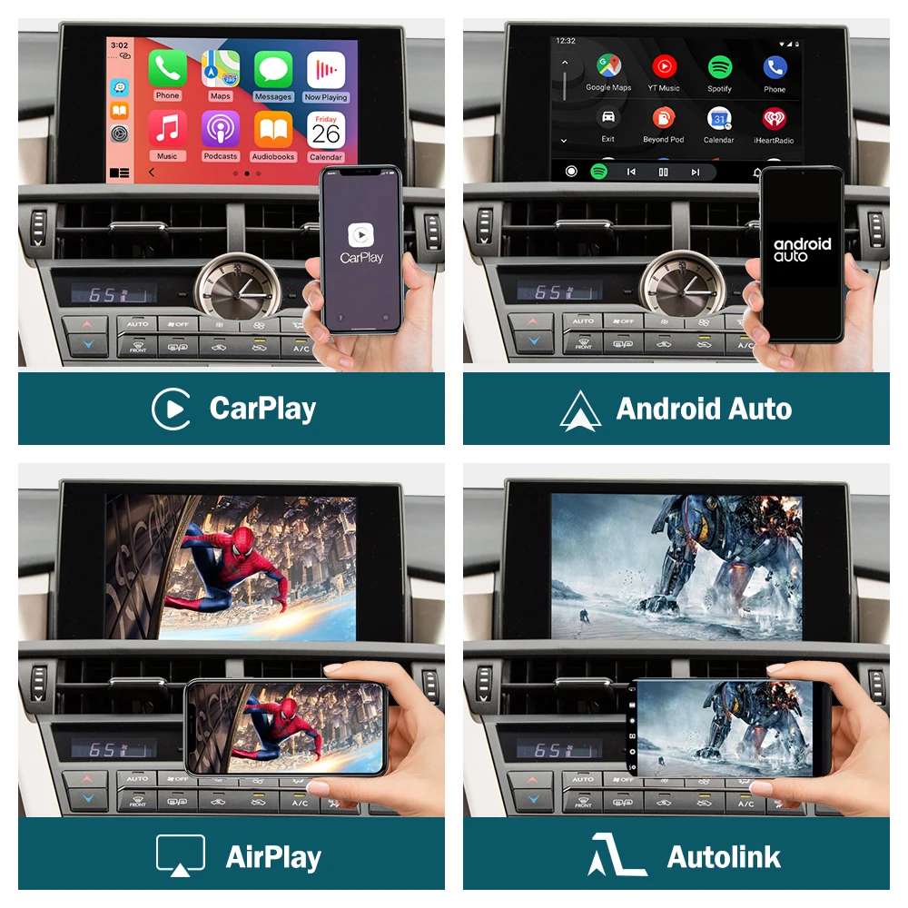 ワイヤレス CarPlay RoadTop レクサス NX 2014-2019 用、Android