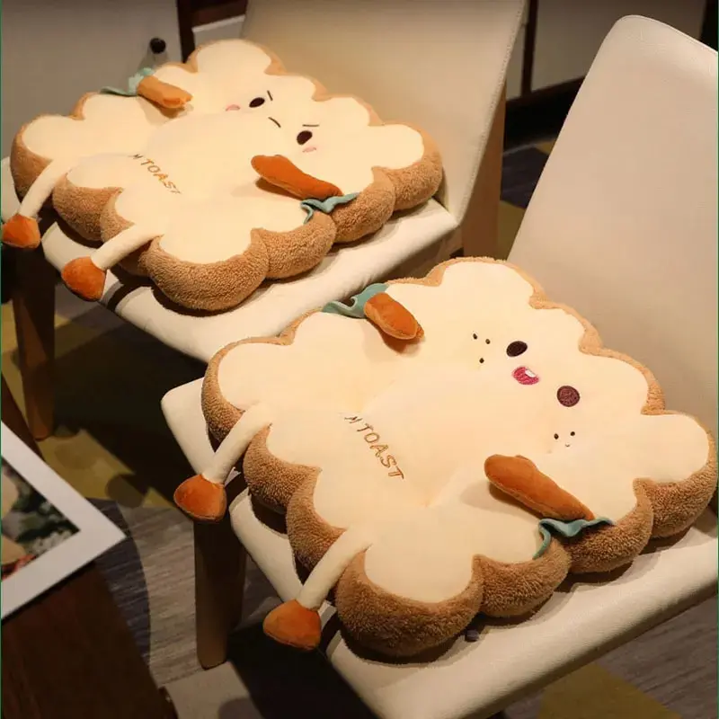 1pc Simulation Bread Toast Cushion Stuffed Memory Foam Pillow Sofa Chair Decor Seat Cushion Cute Student Chair Pad