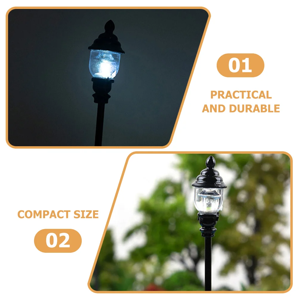 4 Pcs Model Garden Light Park Lamp Miniature Street Miniatures Small Decor Room for Bedroom