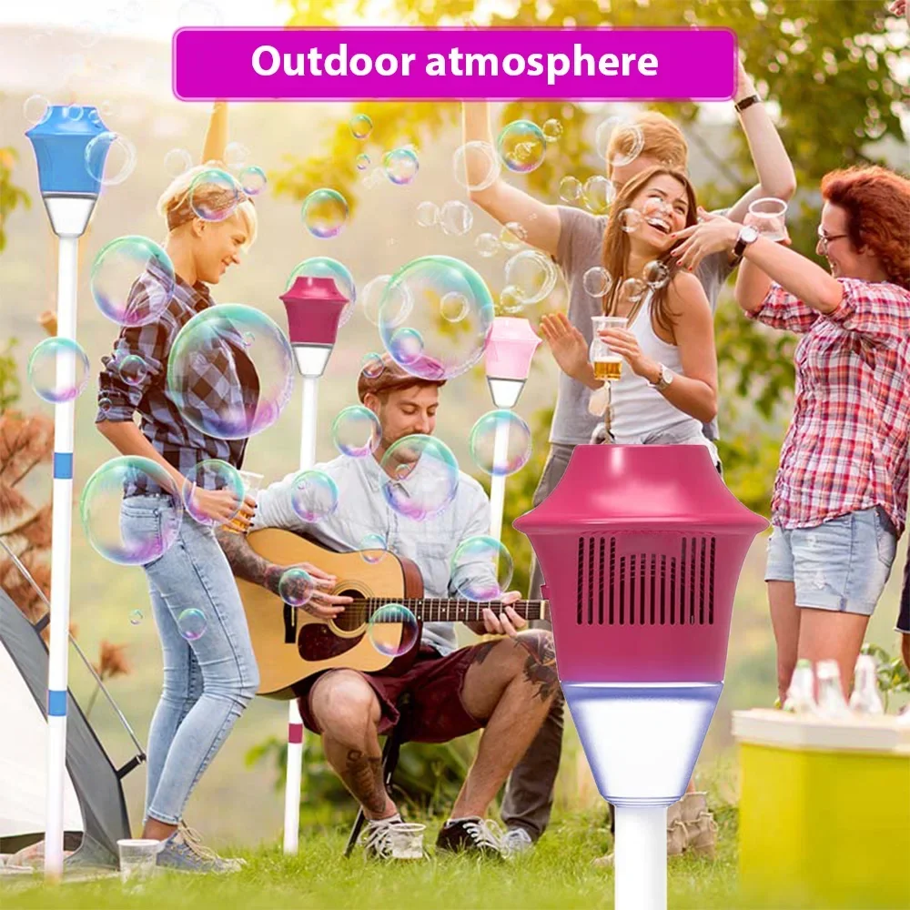 Machine à bulles en forme de lampadaire, soufflage automatique de savon à bulles avec lumière musicale, jouet d'extérieur pour enfants, accessoire de fête d'anniversaire, jeu