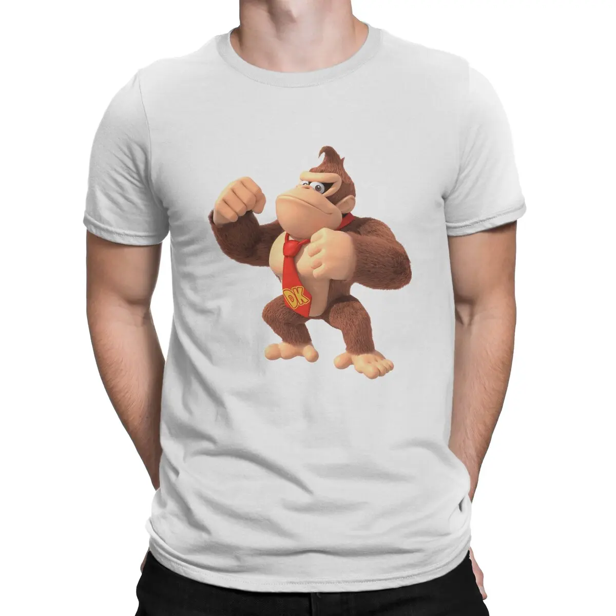 Men's T-Shirt Strong Awesome 100% Cotton Tee Shirt Short Sleeve D-Donkey Kong Game T Shirt Crewneck Clothes Gift Idea