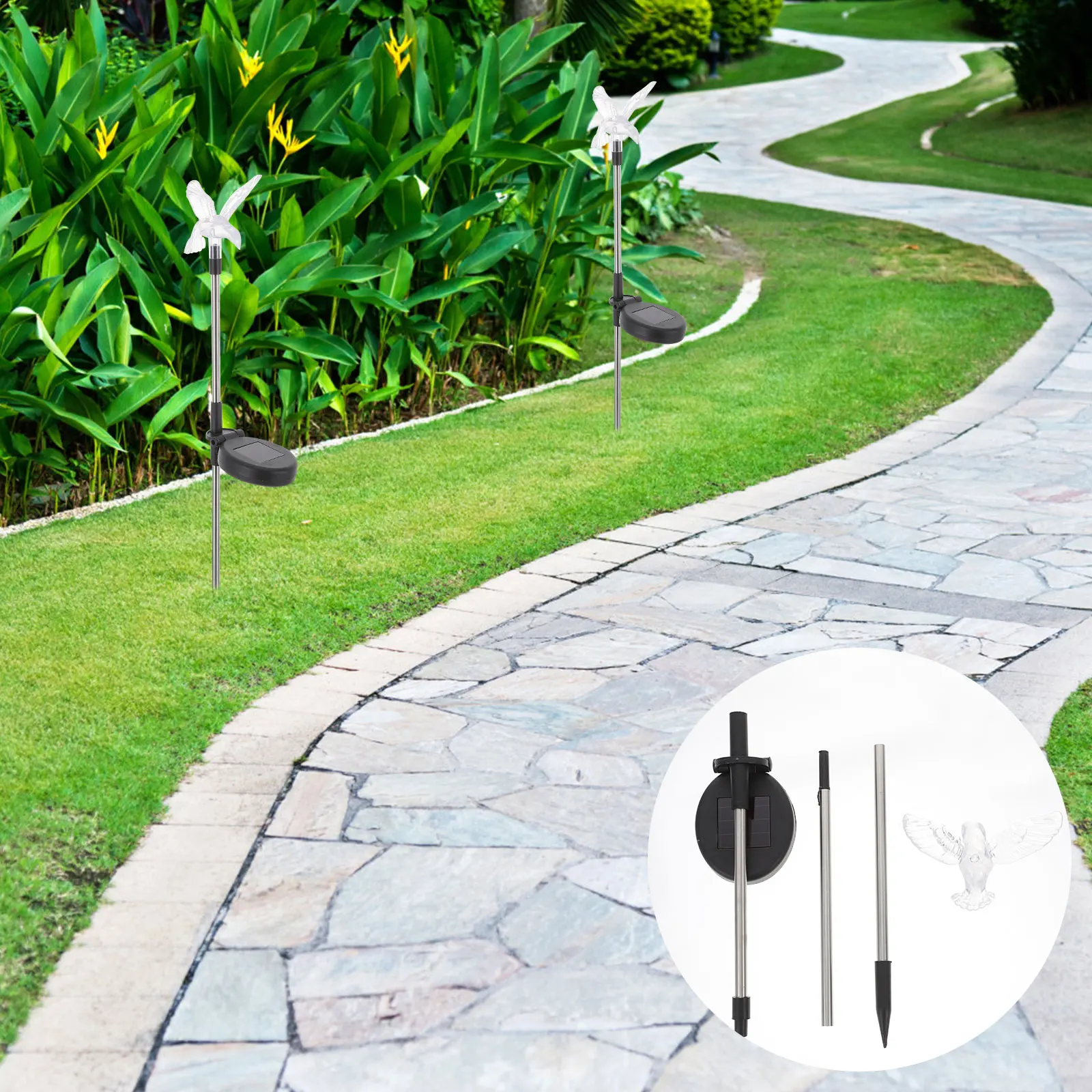 

Solar Powered Lights Waterproof LED Lawn Outdoor Pathway Landscape Decor Ground Solar Garden Yard Lights Premium Durable Compact