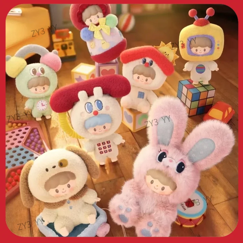 

Новинка 2026: Коллекционная плюшевая виниловая кукла-кролик Zhuo Dawang «Машина времени детства» в слепой коробке – милый подарок для детей