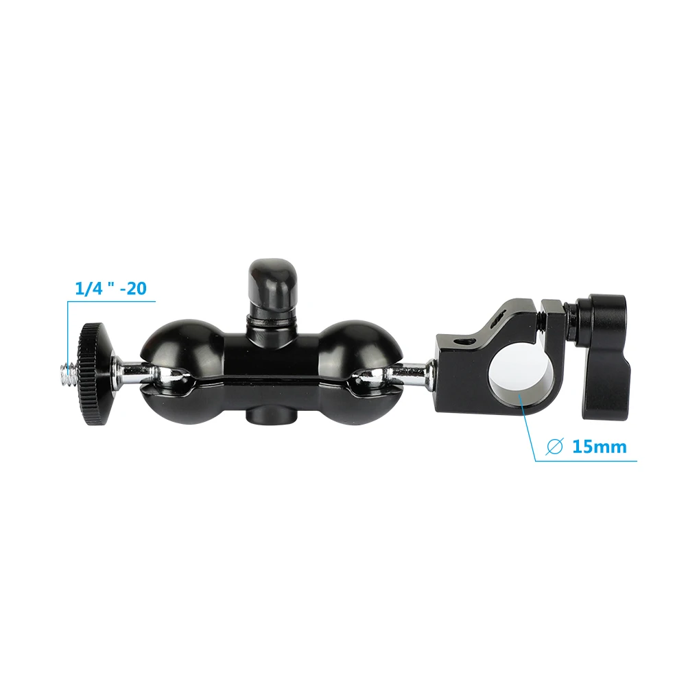 HDRIG 15 мм стержневой зажим и мини шариковая головка с двухсторонним 1/4-20 винтовым адаптером для монитора камеры