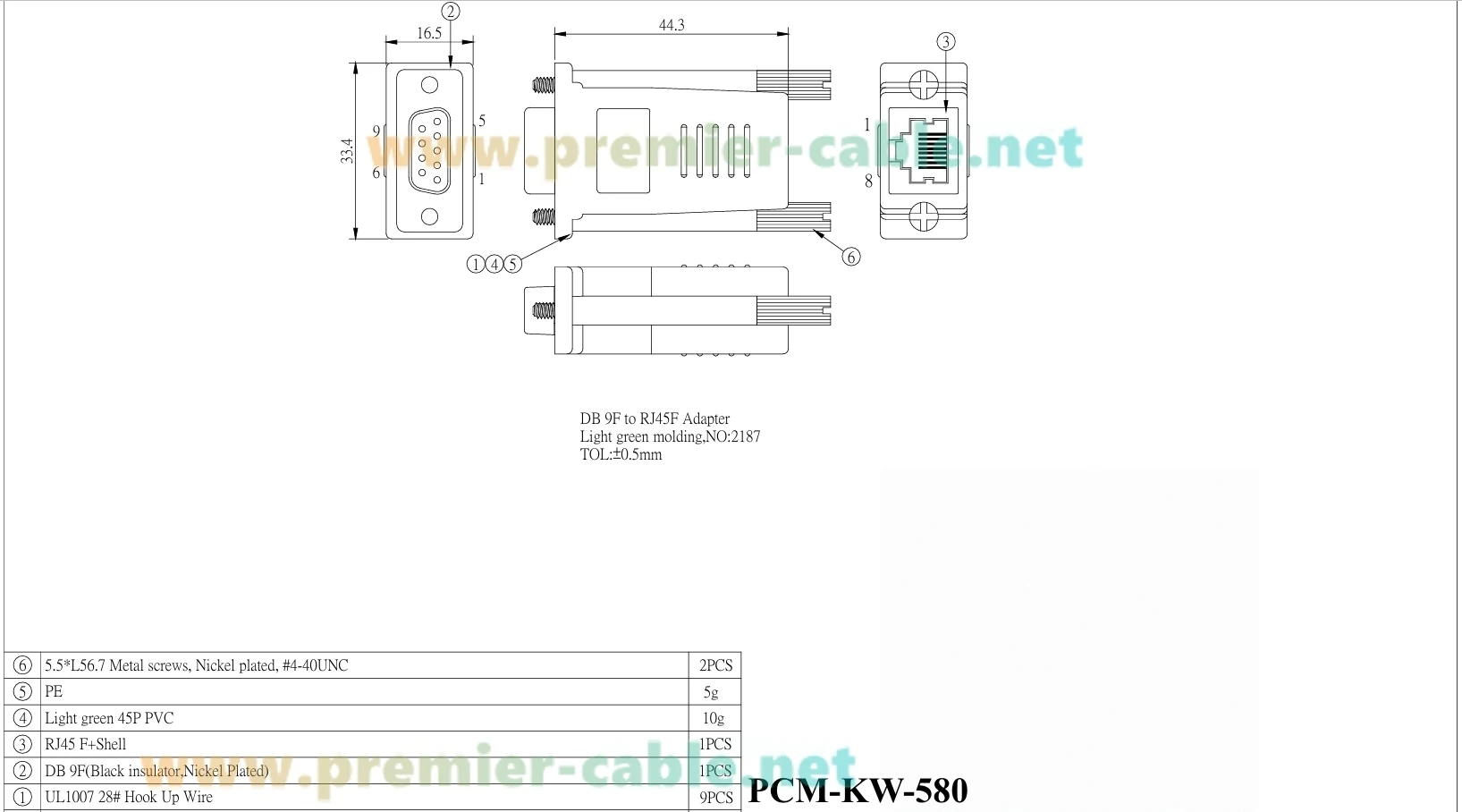 RJ45-Buchse auf DB9-Buchse, serieller Konsole-Adapter, kompatibel mit CAB-9AS-FDTE für Konsole, Server, Router, Switches, Modems – Detail 1