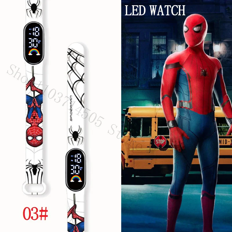 

MINISO Spiderman Kid's Watches Men Sport Wristband Bracelet Waterproof Children Digital Watch Boys LED Clock Gift