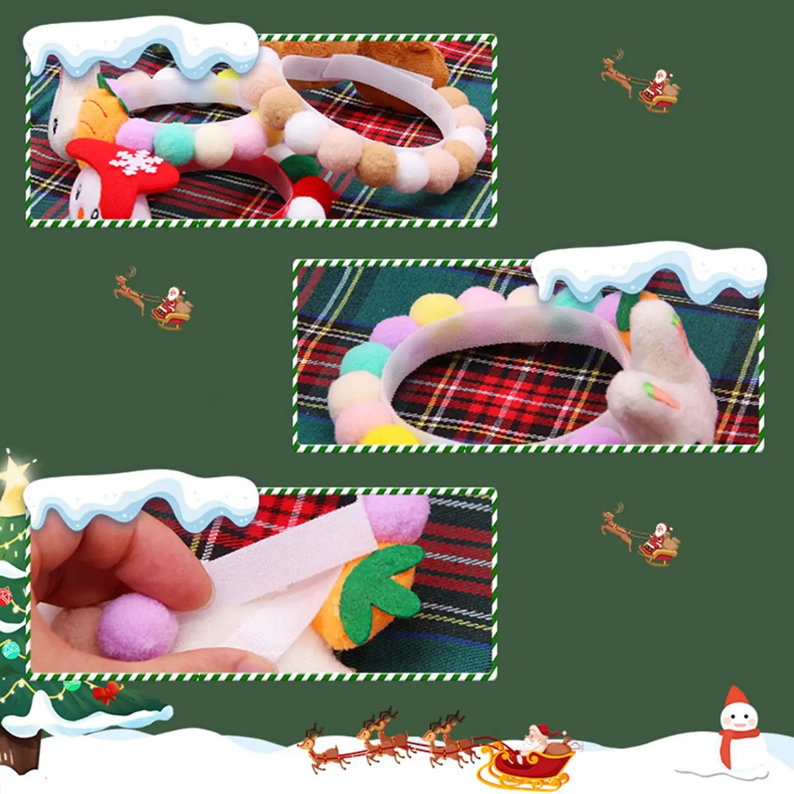 Pet Christmas Scarf Collar, Christmas Dress Up Outfit, Pet , Scarf, Holiday Pet Necklace for Daily Wearing